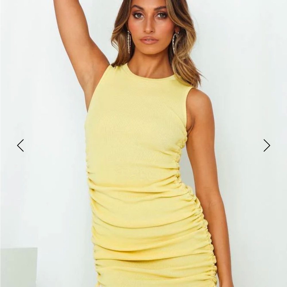 LIONESS Yellow Military Minds Mini Dress